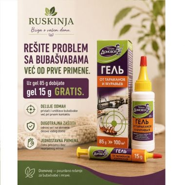 Domovoj gel protiv bubašvaba, bubarusa i mrava 85 g. + GEL-špric od 15 g. GRATIS Domovoj ruski proizvod